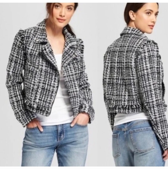 NWT a new day tweed Style Front Zip black and white  Jacket Size XXL - Picture 8 of 9